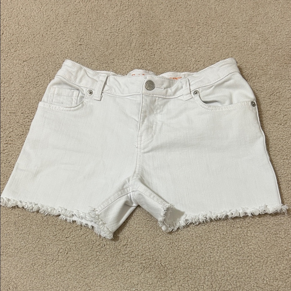 Cat & Jack White Frayed Jean Shorts